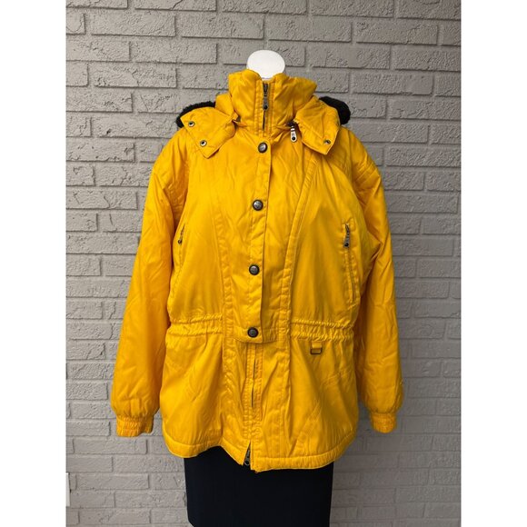 Jeunesse by Couloir Women Yellow Detachable Hoodie Winter Ski Jacket Size 12 - Picture 7 of 12